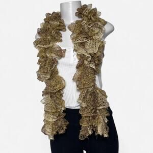 Y2k scarf fairy boho 2000s sashay ruffles skinny long lace glam festival gold